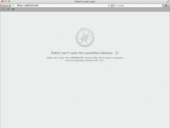 Desktop Safari doesn't like tel links