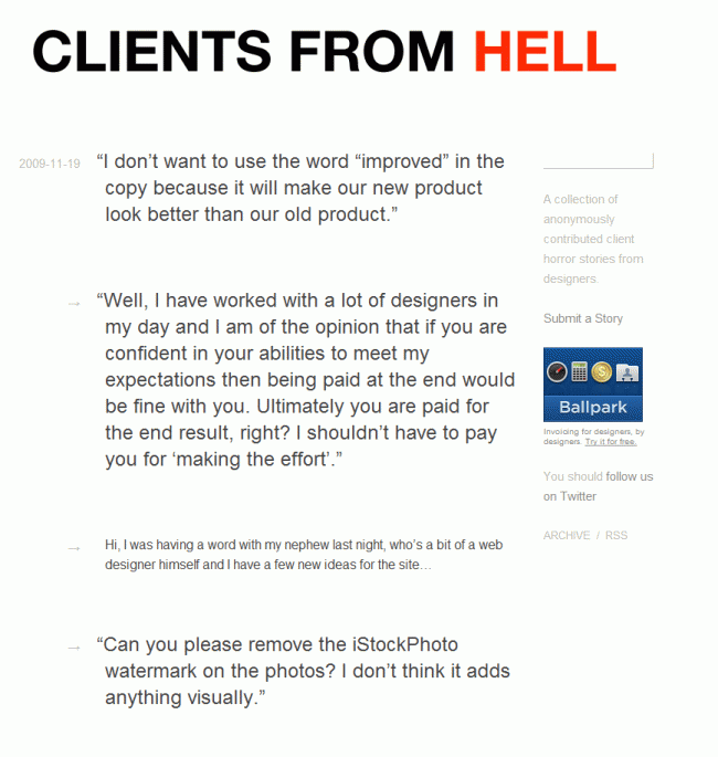 Clients from Hell